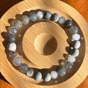 Handmade Cloudy Quartz + Jasper Beaded Bracelet *